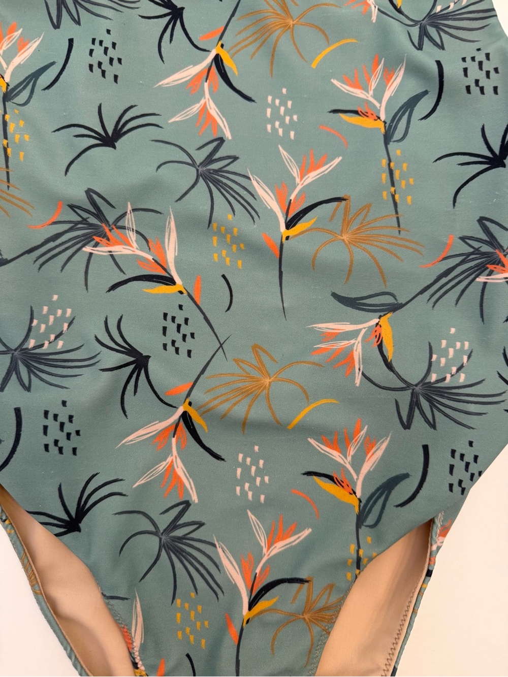 Women’s Teal Floral One-Piece Swimsuit - Picture 2 of 4